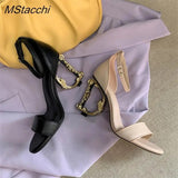 Heels Luxury Sandals For Women Shiny Sequins Denim Gladiator Sandals Genuine Leather Dance Party Wedding Shoes Summer