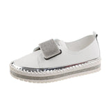 Size Velcro Love Shoes Spring And Autumn New Flat-Soled Casual Shoes Water Drill Muffin Thick Soles Single