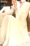 Pure Color Midi Dress Woman French Elegant Evening Party Dress Long Sleeve 2023 Spring One Piece Dress Korea Fashion