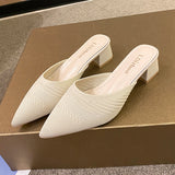Summer New Baotou Half Slippers Female Fairy Style Outer Wear High Heel