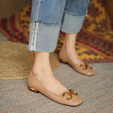 Women Spring Pumps Fasion French Retro Square Toe Brushed Metal Thick Medium Heels Boat Female Slip-on Professional Shoes