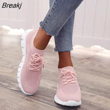 Women Sneakers Slip On Mesh Light Breathable Shoes Woman Walking Platform Comfortable Casual Fashion Female Lace Up Non Slip