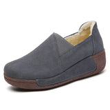 Sneakers for Women Fashion Platform Korean Version Rocking Shoes Female Slip on Casual Flat Warm Loafers Retro Mon
