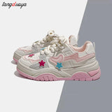 New Japanese Casual Canvas Kawaii Pink Flat Women's Sneakers Platform Sports Shoes Vulcanize Running Lolita Tennis