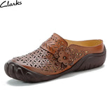 Head Layer Cowhide Leisure Women's Shoes Ethnic Wind Leather Flowers Breathable Women's Sandals Large Size Comfortable Soft Sole