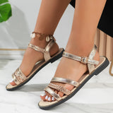 Women's Braided Sandals Summer 2024 Flat Sandals Woman Shoes Elegant Girls Sandalias Dress Shoe for Student Plus Size