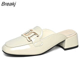 New Shoes Women Heels Leather Sandals Summer Heel Pearl Sandals Heel Leather Femme High Heels Mary Jane