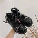 Lolita shoes Women heels platform mary janes Star Buckle Strap Mary Janes Women Cross-tied Girls Rivet Casual kawaii