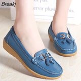 Women Flats Ballet Shoes Summer Genuine Leather Loafers Breathable Moccasins Women Boat Shoes Ballerina Ladies Casual