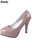 Heels Wedding Shoes Woman Sexy Thin High Heels 16cm Pumps Women Patent Leather Ladies Shoes Plus Size Talon