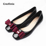 Women Cute Light Weight Black Slip on Flat Shoes Lady Casual Bow Tie Comfortable Shoes Female Cool Spring Summer Shoes