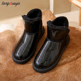 black Winter Women Snow Boots For Women Shoes 2023 New Fashion Thicken Bottom Non-slip Waterproof Cloth Warm Cotton