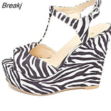 Women's Open Toe Sandals High Wedge Sexy Club Heel Shoes Wedding shoes women sandals