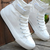 Men Shoes High Top White Canvas Shoe 2021 Summer New Mens Sneakers Fashion Breathable Canvas Sneakers Non-slip Flat Casual