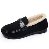 Women Winter Casual Shoes New Moccasins Soft Flat Non-slip Loafers 2024 Fashion Comfort Warm Plush Slip on Female Cotton