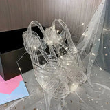 for Women with Low Heels Footwear Plastic Ladies Shoes Crystal Summer 2023 Outdoor Jelly Pvc Trend Korea on Offer