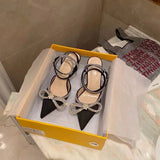 New Fashion Glitter Rhinestones Women Pumps Crystal Bowknot Silk Pointed Toe Buckle Strap Thin High Heels Party Prom