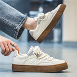 Hot Sale Leather Shoes Men Skateboard Shoes Platform Comfortable Casual Walking Streetwear Teenager Men Vulcanize