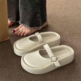 Slippers Women Outside Lazy Drag Thick Bottom Heightened Ugly Slippers Spring Platform Solid Buckle Casual Slides