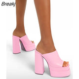 Fashion New Summer Women's Sandals Peep-Toe Shoes High-Heeled Thick Sole Chunky Heel High Heels Shoes Large Size