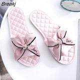 New Summer Fashion Women Indoor Slippers Butterfly-knot Light Flats Open Toe Home Slides Causal Comfortable