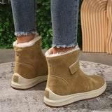 Warm Platform Snow Boots Woman Elastic Strap Keep Warm Ankle Booties for Women 2023 Non Slip Faux Suede Winter Boots