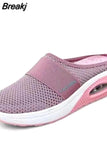 Cushion Slip-On Women Walking Shoes Orthopedic Diabetic Ladies Platform Mules Mesh Lightweight Slippers Wedge Female