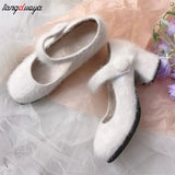 Women's Shoes Mary Jane Women's High Heels Fashion Party Pumps Women Elegant Butterfly-knot Shallow Shoes Ladies cotton