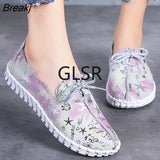 Spring Women Flats Loafers Shoes Genuine Leather Flats Female Shoes Lace Up Loafers Casual Slip-on Walking Shoes