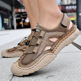 Mens Sandals Summer Breathable Mesh Sandals Men Outdoor Casual Lightweight Beach Sandals Fashion Men Shoes Large Size