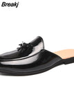 half shoes for men mules Slippers leather shoes casual shoes men fashion social masculino mocassin homme