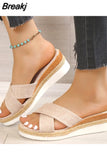 Women Summer Slippers Casual Ladies Sandals Platform Non-slip Female Shoes Soft Wedge Outdoor Women Slippers Dropshipping
