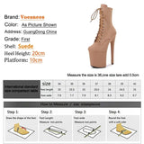 Sexy Combat Fetish 8 Inch High Heels Platform Ankle Boots Women Winter Gothic Shoes 20CM ArmyGreen Pole Dancing