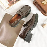 black Loafers women Student Uniform Small Leather Shoes flats Retro British Style Fashion Women's Single Shoes Mary