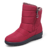 And Winter Middle Boots And Velvet Warm Waterproof Snow Boots Female Students Short Boots Mother Cotton
