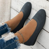 Spring and Autumn New Fashion Round Head Solid Light Mouth Candy Mesh Breathable Large Women's Flat Shoes Single