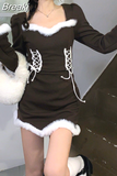 Bodycon Sweater Dress Woman Korean Fashion 2023 Spring Long Sleeve Knitted Mini Dress Sweet Slim Evening Party Dress