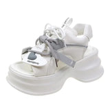 Sports Platform Sandals Women Summer 2023 Thick Bottom Wedge Walking Shoes Woman Peep Toe Lace Up Chunky Sandalias