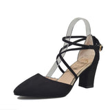 Breakj Sandals Women's 2023 Sexy Pointed Head High Heels With Thin Hollow Cross-Tie Women's