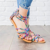 Women Sandals Gladiator Shoes 2023 Summer Flats Slippers Outdoor Beach Casual Ladies Shoes Bohemian Woman Slides Zapatos
