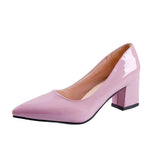 New Style Pointed Sexy Thick Heel Shoes Solid Color Fashion Versatile Shoes Wedding Banquet Celebrity Style Talon