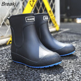 Rain Shoes Men Rubber Boots Waterproof Platform Booties 2022 Fashion Outdoor Non-slip Rain Boots Man Working