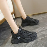Platform Shoes for Women's Outdoor Lace-up Casual Shoes Breathable Chunky Sneakers Women Non Slip Zapatillas