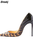 Women Pumps Leopard White Shoes Woman High Heels Stiletto Evening Shoes Patent Leather Sexy Designer Heels QP033