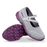 New Mesh Breathable Casual Shoes Women 2023 Comfort Light Walking Shoes Slip on Flat Mom Shoes Non-slip Chaussure