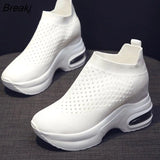 Platform Wedges Women's Sneakers Spring autumn High Quality Mesh Breathable Increased women's shoes Casual Shoes