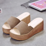 Sandals Women 2023 New Korean Fashion Wedge Shoes Ladies High Heels Thick Bottom Mules Summer Casual Female