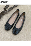 Brand Flats Ballet Women Shoes Classic Round Toe Flat Ballerina Female Bow Casual Slip On Loafer Soft Moccasin Fashion