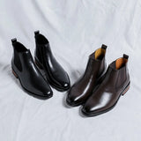 Breakj British Chelsea Men's High Help Simple Advanced Sense Casual Business Dress Pointed Leather Boots