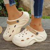 Closed Toe Chunky Platform Sandals Women Soft Hollow Out Thick Solde Slippers Woman Mixed Color Summer Beach